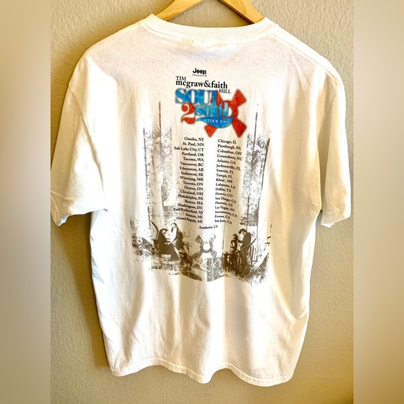 2007 Tim McGraw & Faith Hill Soul 2 Soul Tour Official Merch T-Shirt White Large - Picture 2 of 5